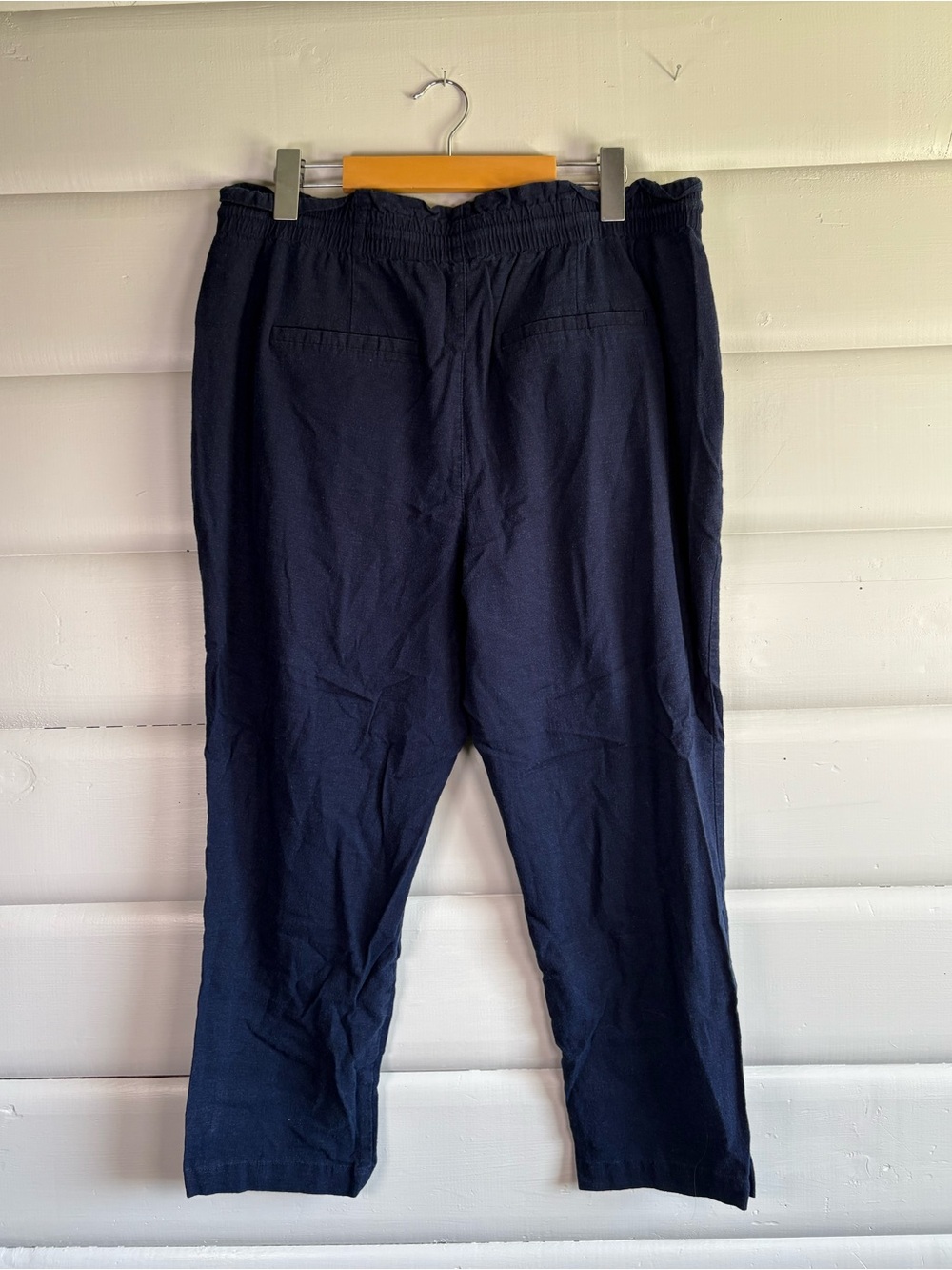 Reitmans Linen Blend Pull On Pants Navy 14 Petite - Picture 6 of 9